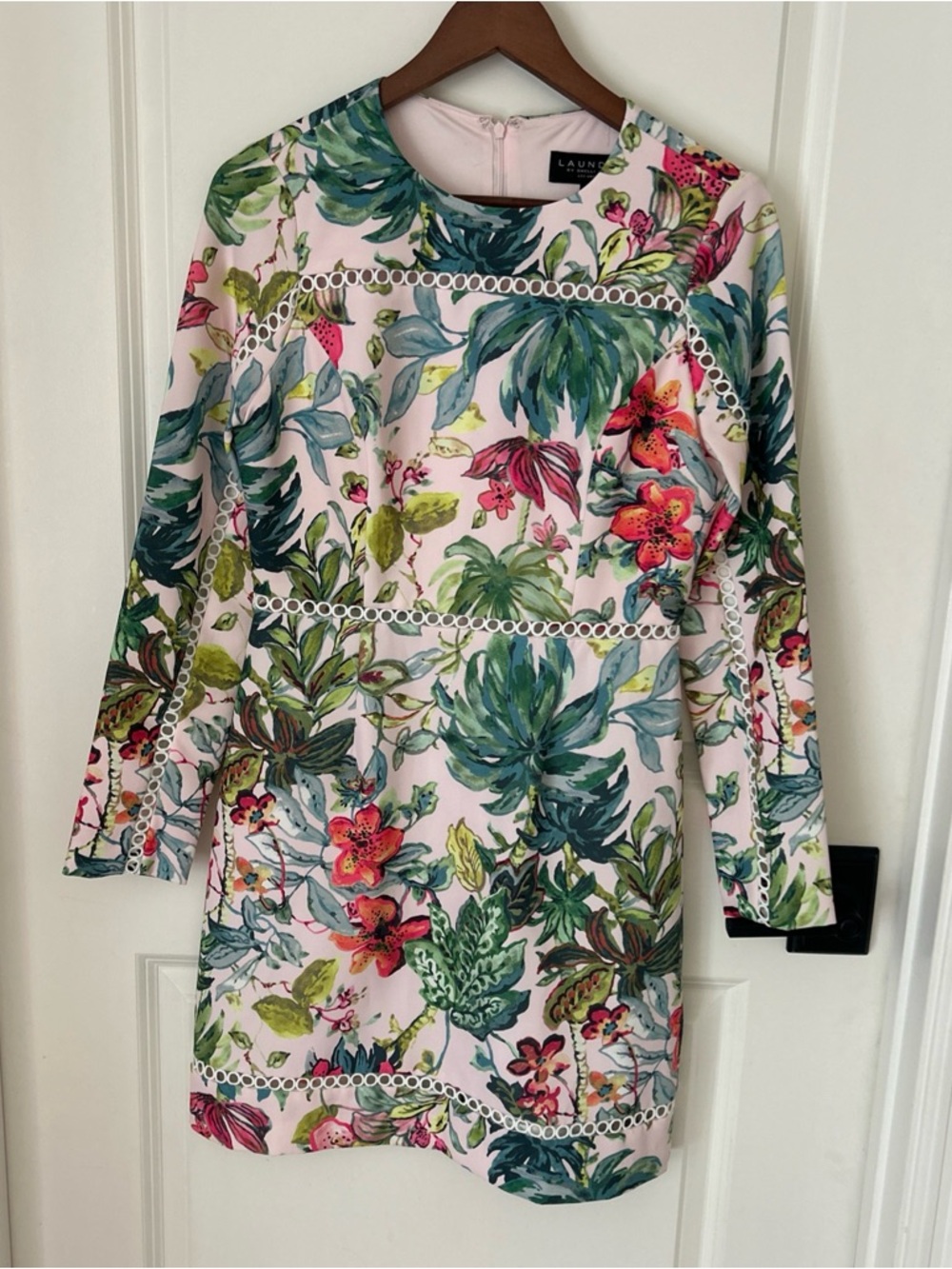 Laundry By Shelli Segal Pink Floral Long Sleeve Dress